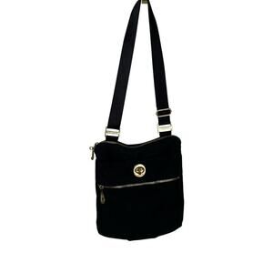 Baggallini Hanover Black Nylon Rectangle Adjustable Crossbody Bag